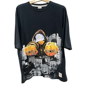 Vintage‎ 90’s Ecko Unltd Gangsta Graphic Actual Factual Rhinestone SZ XL Bkack